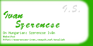 ivan szerencse business card